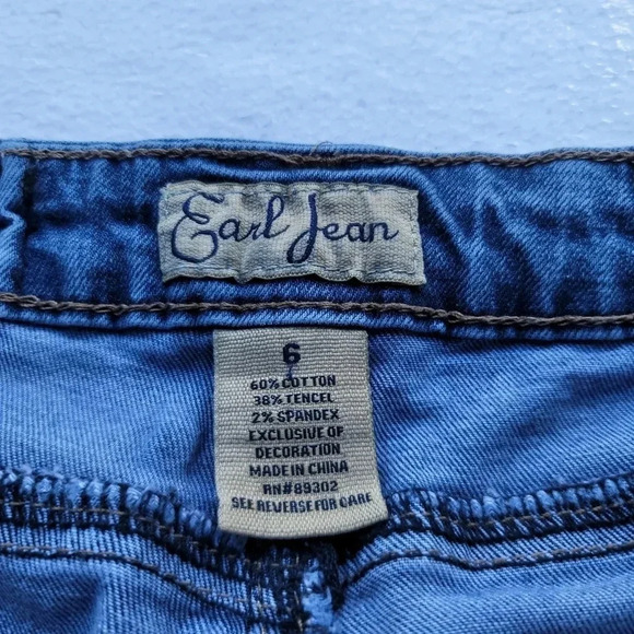 Earl Jean Blue Jeans Size 6 Womens Straight Stretch Mid Rise Medium Wash Denim - Picture 5 of 11